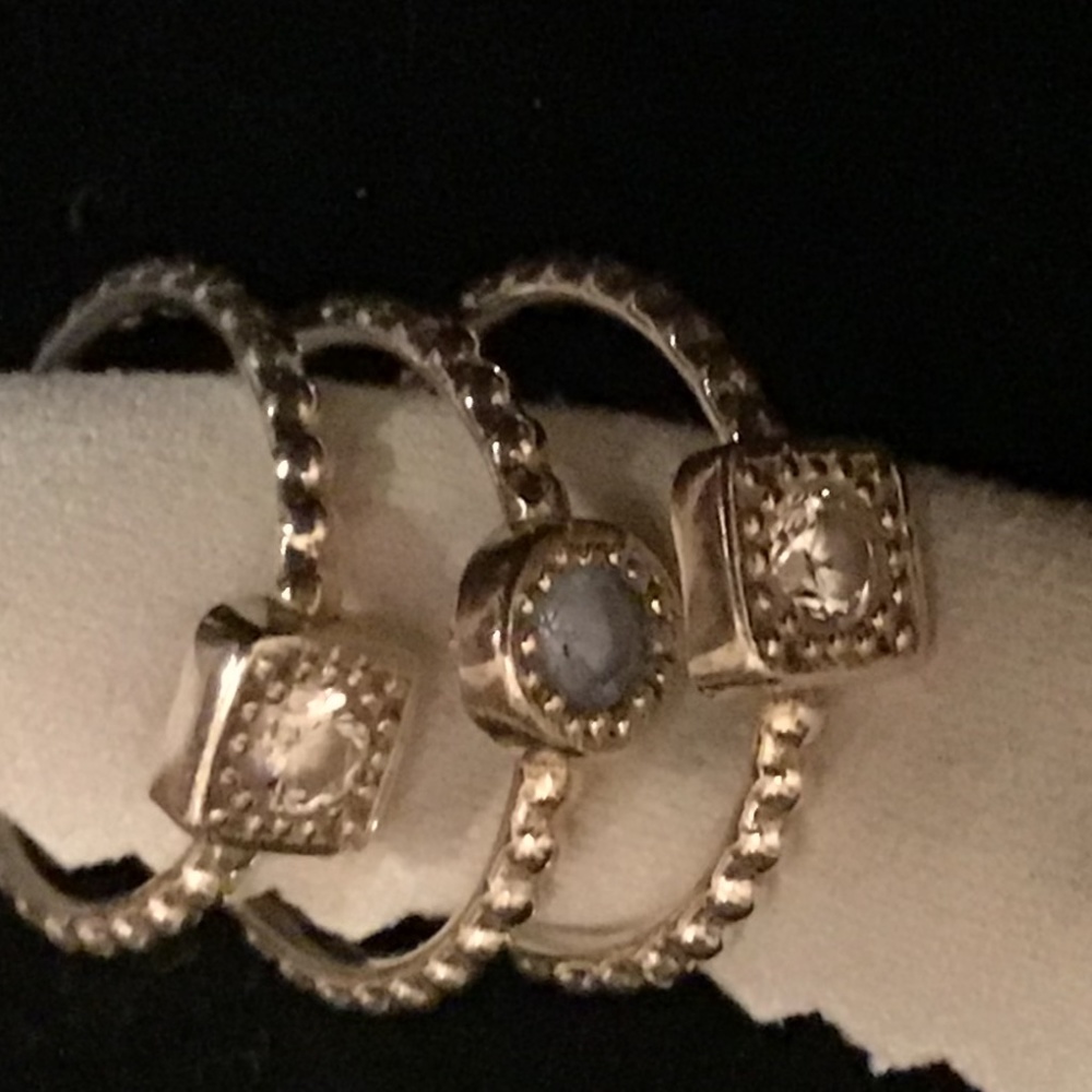 TRIO Sapphire Rings Size 7 - Picture 2 of 16